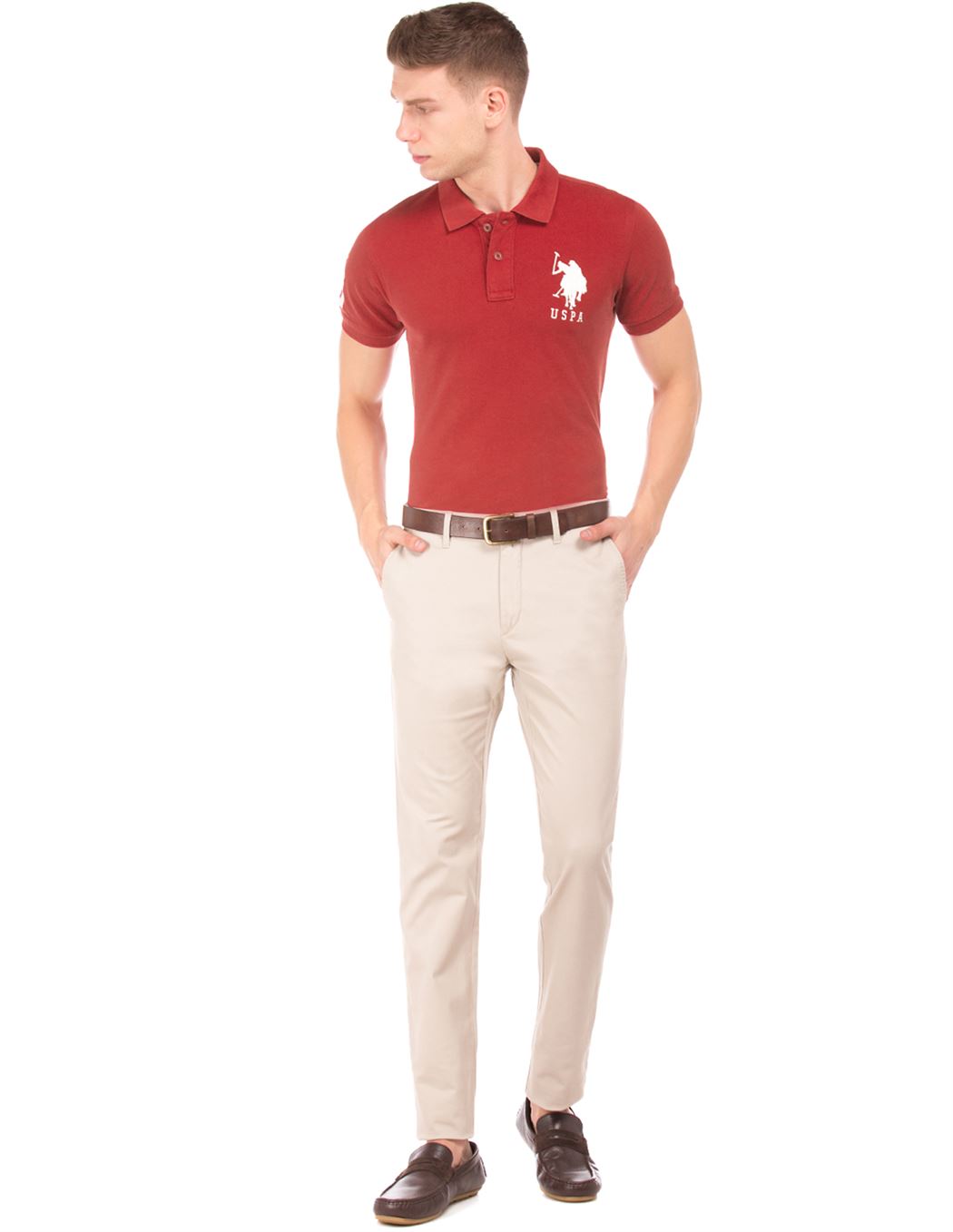 U.S. Polo Assn. Men Casual Wear Red T-Shirt